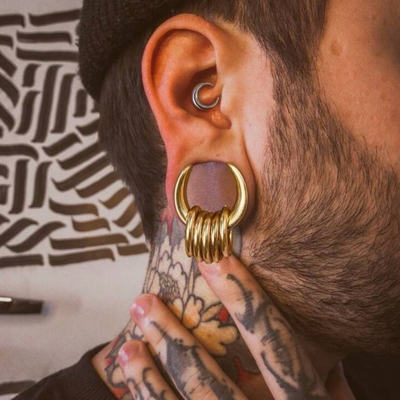 🔘2Pc 16mm- 18k over 316 Surgical Stainless Steel Ear Expanders/plugs NWT - Picture 8 of 9